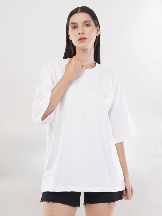 WHITE FRENCH TERRY OVERSIZED T-SHIRT