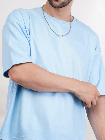 POWDER BLUE FRENCH TERRY OVERSIZED T-SHIRT