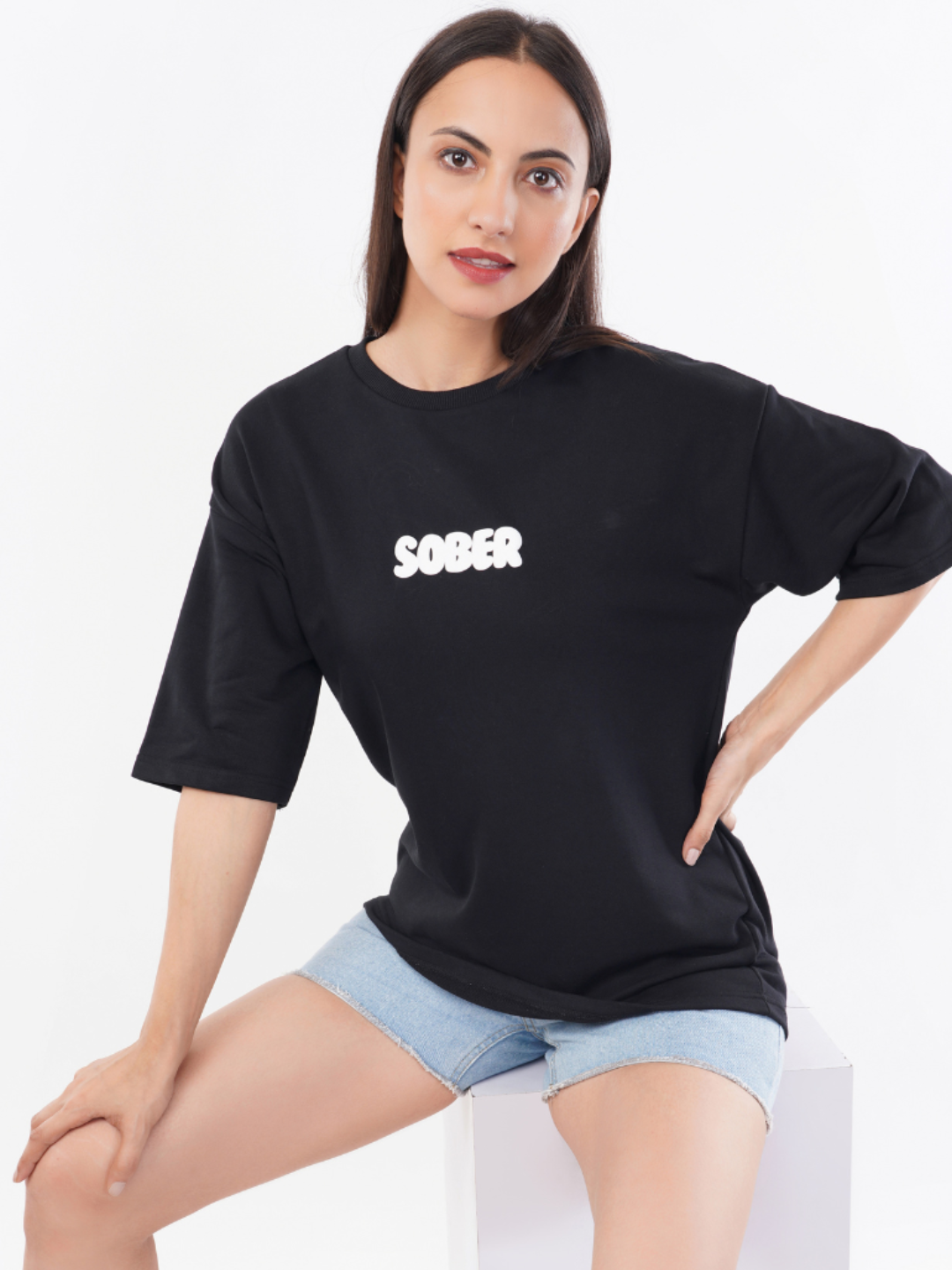 NEVER SOBER UP OVERSIZED T-SHIRT