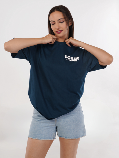 AQUA BLUE OVERSIZED T-SHIRT