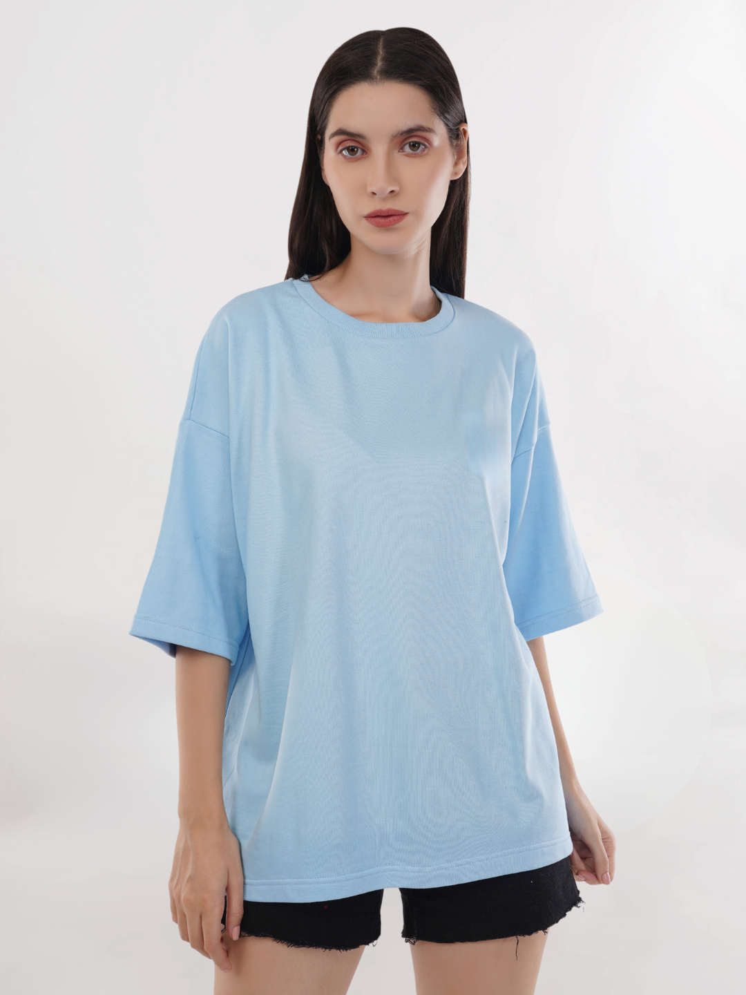 POWDER BLUE FRENCH TERRY OVERSIZED T-SHIRT