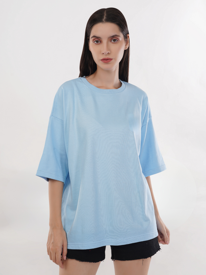 POWDER BLUE FRENCH TERRY OVERSIZED T-SHIRT