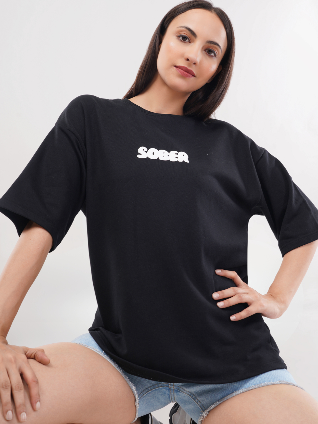 NEVER SOBER UP OVERSIZED T-SHIRT