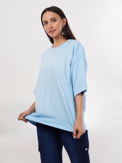 POWDER BLUE FRENCH TERRY OVERSIZED T-SHIRT