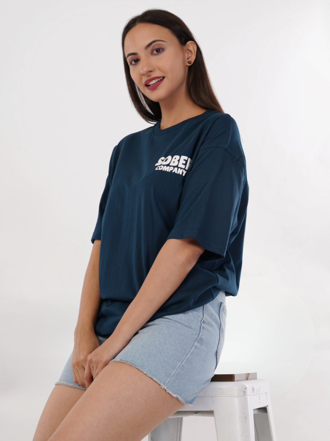 AQUA BLUE OVERSIZED T-SHIRT